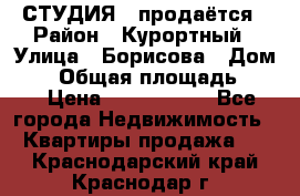 СТУДИЯ - продаётся › Район ­ Курортный › Улица ­ Борисова › Дом ­ 8 › Общая площадь ­ 19 › Цена ­ 1 900 000 - Все города Недвижимость » Квартиры продажа   . Краснодарский край,Краснодар г.